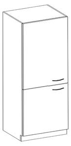 Vysoká kuchyňská skříň policová 60x210 cm 24 - MYSTIC - Bílá lesklá / Dub artisan