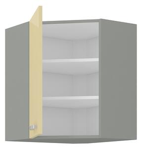 Horní kuchyňská skříňka rohová výška 72 cm 08 - THOR - Bílá lesklá