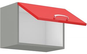 Kuchynská skrinka s otváraním hore šírka 50 cm 27 - MYSTIC - Červená lesklá
