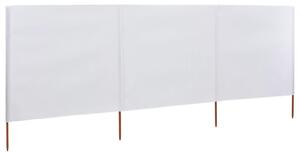 3-panelová zábrana proti vetru látková 400x160 cm piesková a biela