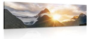 Obraz fascinujúci východ slnka na horách Varianta: 150x50