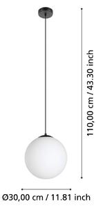 Závesné svietidlo Rondo 3, Ø 30 cm, čierna