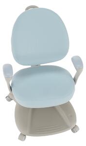KONDELA Rastúca stolička s podnožkou, sivá/modrá, KERTIO