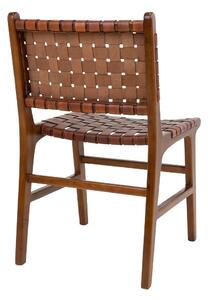 Dizajnová jedálenská stolička Jamison hnedá koža