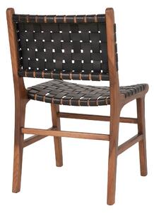 Dizajnová jedálenská stolička Jamison čierna koža