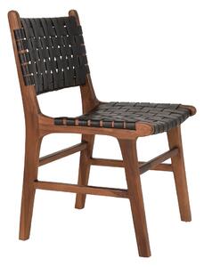 Dizajnová jedálenská stolička Jamison čierna koža