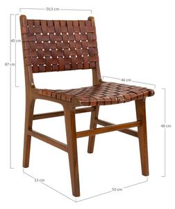 Dizajnová jedálenská stolička Jamison hnedá koža