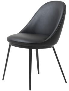 Dizajnová jedálenská stolička Danika čierna ekokoža