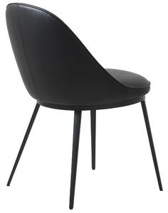 Dizajnová jedálenská stolička Danika čierna ekokoža