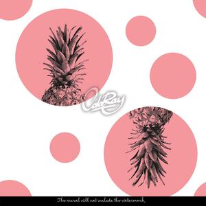 Fototapeta Ružové ananásovej bodkami Samolepící 250x250cm