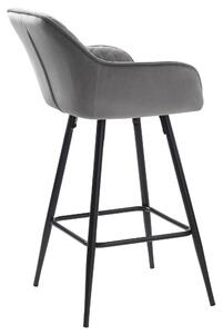 Dizajnová barová stolička Dana sivý zamat
