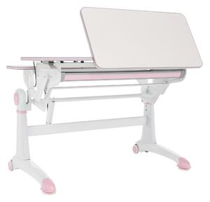 KONDELA Rastúci písací stôl, ružová/biela, KANTON