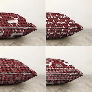 Súprava 4 vianočných žinylkových obliečok na vankúš Minimalist Cushion Covers Tartan, 55 x 55 cm
