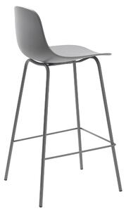 Dizajnová barová stolička Jensen sivá