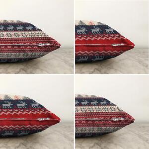 Súprava 4 vianočných žinylkových obliečok na vankúš Minimalist Cushion Covers Blue Nordic, 55 x 55 cm