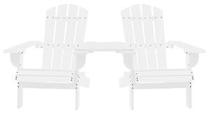 Záhradné stoličky Adirondack+stolík, jedľový masív, biele