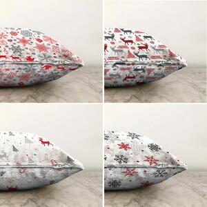 Súprava 4 vianočných žinylkových obliečok na vankúš Minimalist Cushion Covers Nordic Christmas, 55 x 55 cm