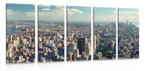 5-dielny obraz pohľad na očarujúce centrum New Yorku