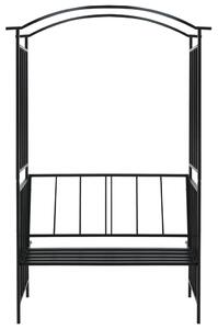 Záhradná pergola s lavičkou čierna 128x50x207 cm železná