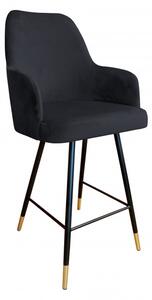 Ats Barová stolička s operadlom Venio čierno-zlaté nohy