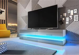 VIVALDI TV stolík FLY biely/sivý s LED osvetlením