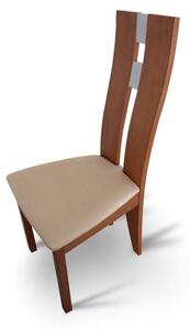 KONDELA Drevená stolička, čerešňa/látka béžová, BONA