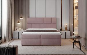 Čalúnená manželská posteľ s úložným priestorom Ferine 145 - ružová
