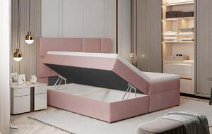 Čalúnená manželská posteľ s úložným priestorom Ferine 145 - tmavosivá