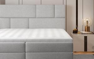Čalúnená manželská posteľ s úložným priestorom Ferine 145 - svetlosivá