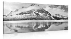 Obraz jazero poblíž nádhernej hory v čiernobielom prevedení Varianta: 120x60