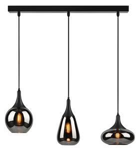 Trio 317000332 závesné svietidlo Lumina 3x40W | E14 - nastaviteľná výška, čierna, chróm