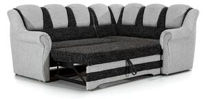 Rohová sedačka s rozkladom a úložným priestorom Latino II P - čierna / sivá
