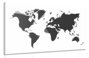 Obraz abstraktná mapa sveta v čiernobielom prevedení Varianta: 120x80