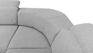 Rohová sedačka s rozkladom a úložným priestorom Feraro L/P - sivá (Sawana 05) / biela (Soft 17)