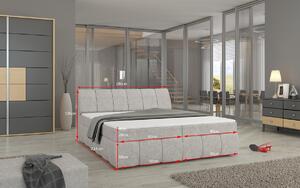 Čalúnená manželská posteľ s úložným priestorom Vareso 140 - biela