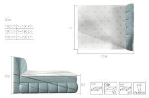 Čalúnená manželská posteľ s úložným priestorom Vareso 140 - tmavoružová