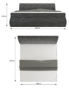 Čalúnená manželská posteľ s úložným priestorom Vareso 140 - tmavosivá (Orinoco 96)