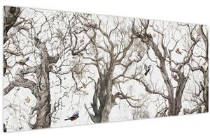 Obraz - Lesný vzor, kresba (120x50 cm)