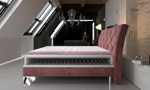 Čalúnená manželská posteľ s úložným priestorom Amika 140 - sivá