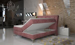 Čalúnená manželská posteľ s úložným priestorom Amika 140 - ružová (Kronos 29)