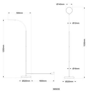 Globo 58503S LED stojacia lampa KALDERON | 8W integrovaný LED zdroj | 640lm | 2700-6000K | vypínač