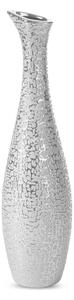 Váza dekoratívna RISO 10 X 41 cm, keramická hlina, strieborná