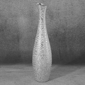 Váza dekoratívna RISO 15 X 60 cm, keramická hlina, strieborná