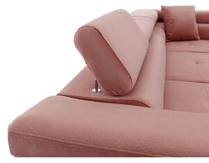 Rohová sedačka s rozkladom a úložným priestorom Almero L - ružová / čierna