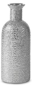 Váza dekoratívna RISO 12 X 8 X 30 cm, keramická hlina, strieborná