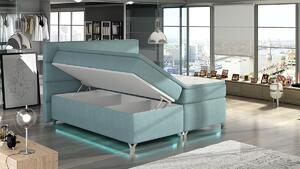 Čalúnená manželská posteľ s úložným priestorom Avellino 140 - zelená