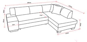 Rohová sedačka s rozkladom a úložným priestorom Ferol P - svetlosivá (Sawana 21) / čierna (Soft 11)