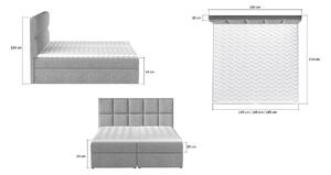 Čalúnená manželská posteľ s úložným priestorom Grosio 145 - sivá (Sawana 05)