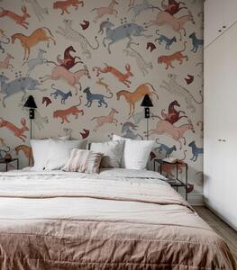 WALLCOLORS Oriental Animals Beige wallpaper - tapeta POVRCH: Prowall Concrete