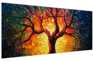 Obraz - Strom života v mozaike (120x50 cm)